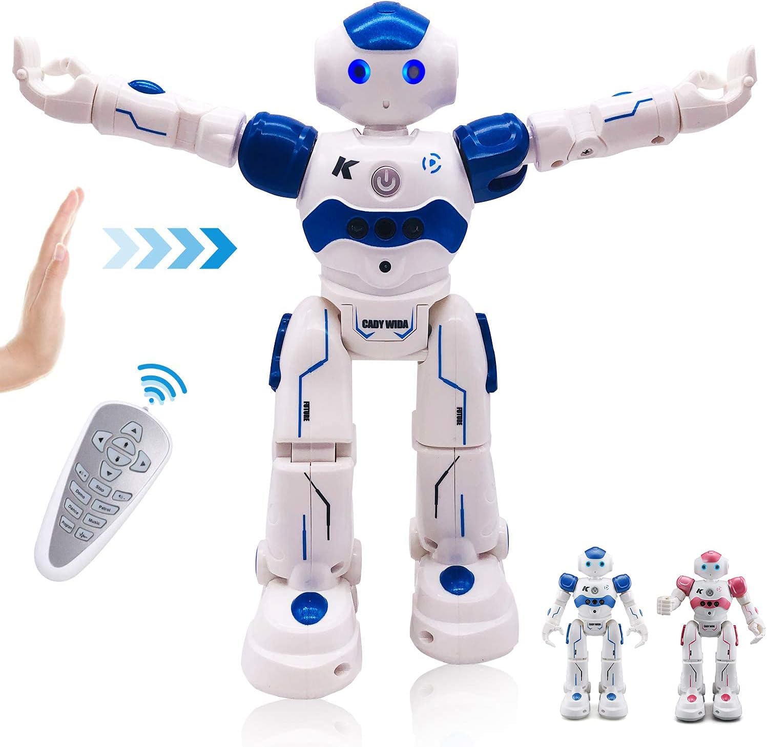 Pup Go Kids Smart RC AI Robot Toy, Singing Dancing Interactive Talking Gesture Sensing Remote Control, STEM Educational Autistic, Birthday Gifts for kids Boys (Blue)