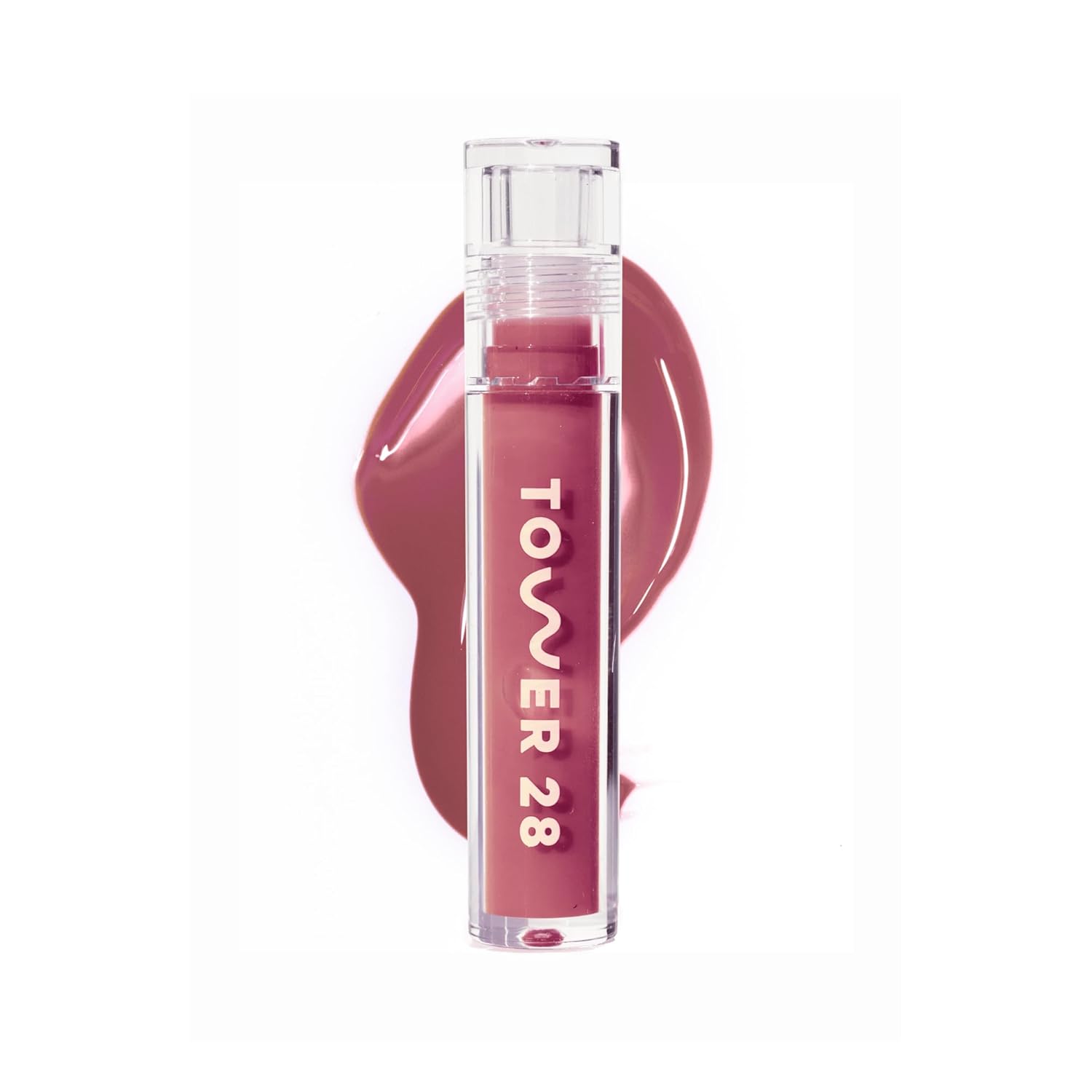 Tower 28 ShineOn Lip Gloss Jelly - Hydrating Tinted Lip Balm + Milky Gloss for Sensitive Lips - Non-Sticky + High-Shine Jelly Formula with Nourishing Oil Blend - Sesame - Mauve (0.13)