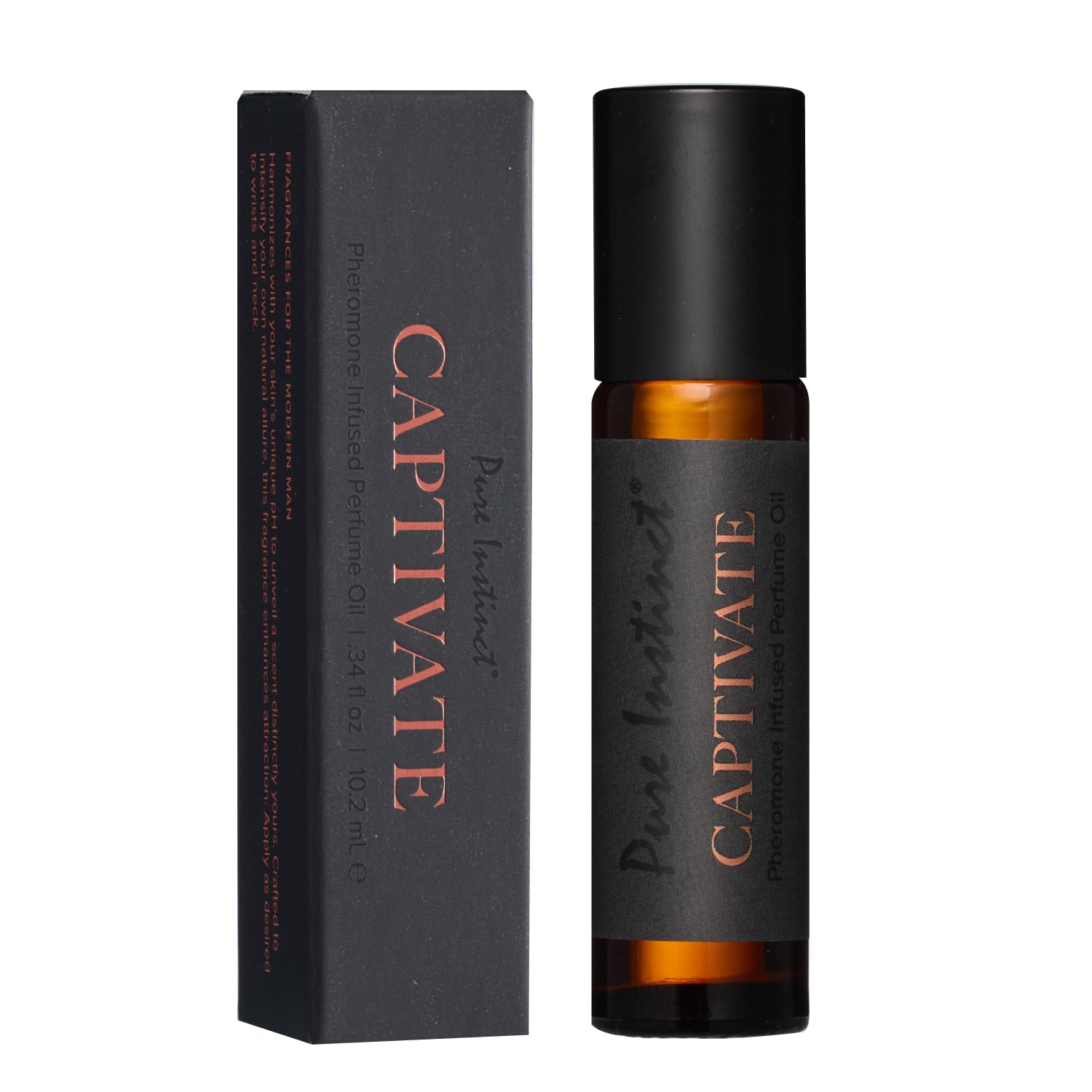 Pure Instinct CAPTIVATE The Original Pheromone Infused Essential Oil Perfume Cologne - Men's Collection - TSA Ready (Roll On Bottle 0.34 Fl. Oz./10.2mL)