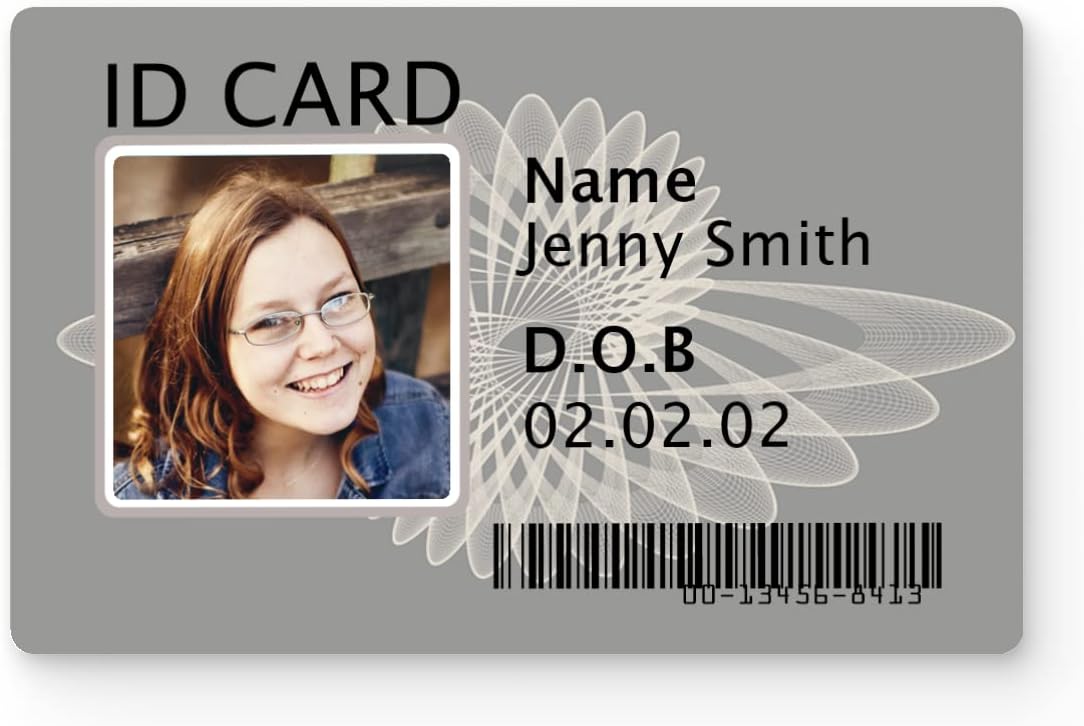 Photo ID Card, Personalised Identification Card Basic Design 8