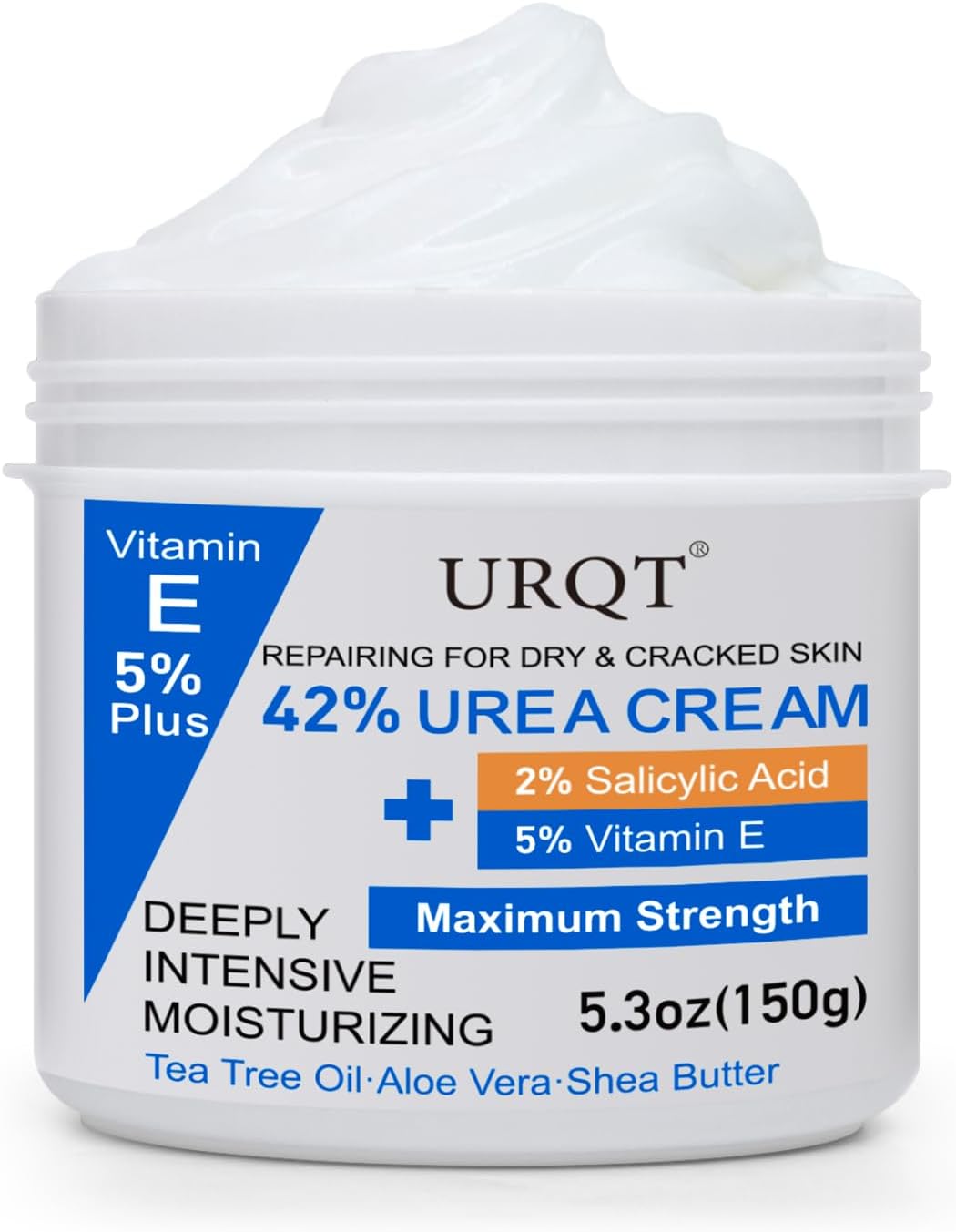 42% Urea Cream with 2% Salicylic Acid & 5% Vitamin E - Intensive Moisturizer Foot & Hand Repair Cream for Dry, Cracked Skin - 150g