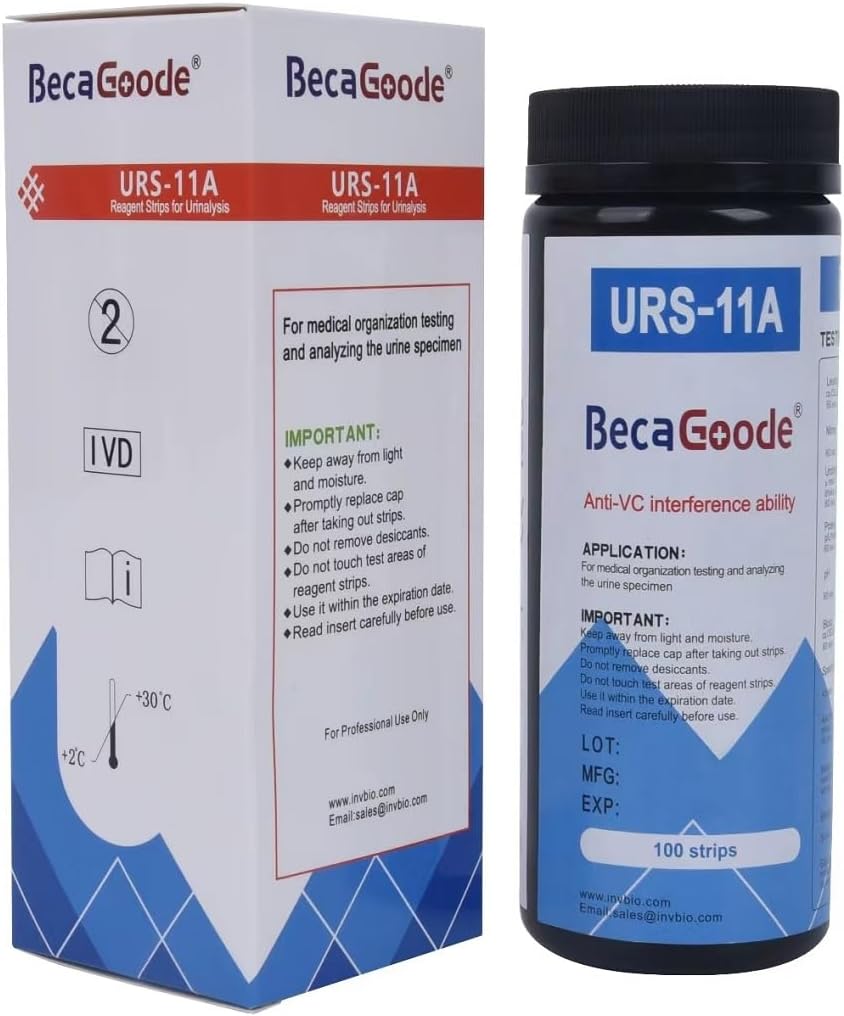 11-in-1 Rapid Urine-Test Strips 11 Parameters for Ketosis, pH, Protein, UTI and More in Your Body-100 Count