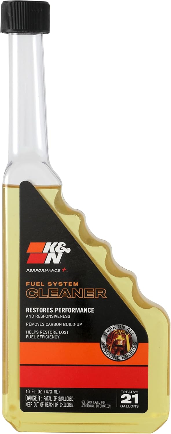 K&N Performance+ Fuel System Cleaner: Restores Performance and Acceleration, 16 Ounce Bottle Treats up to 21 Gallons, 99-2050 , Black