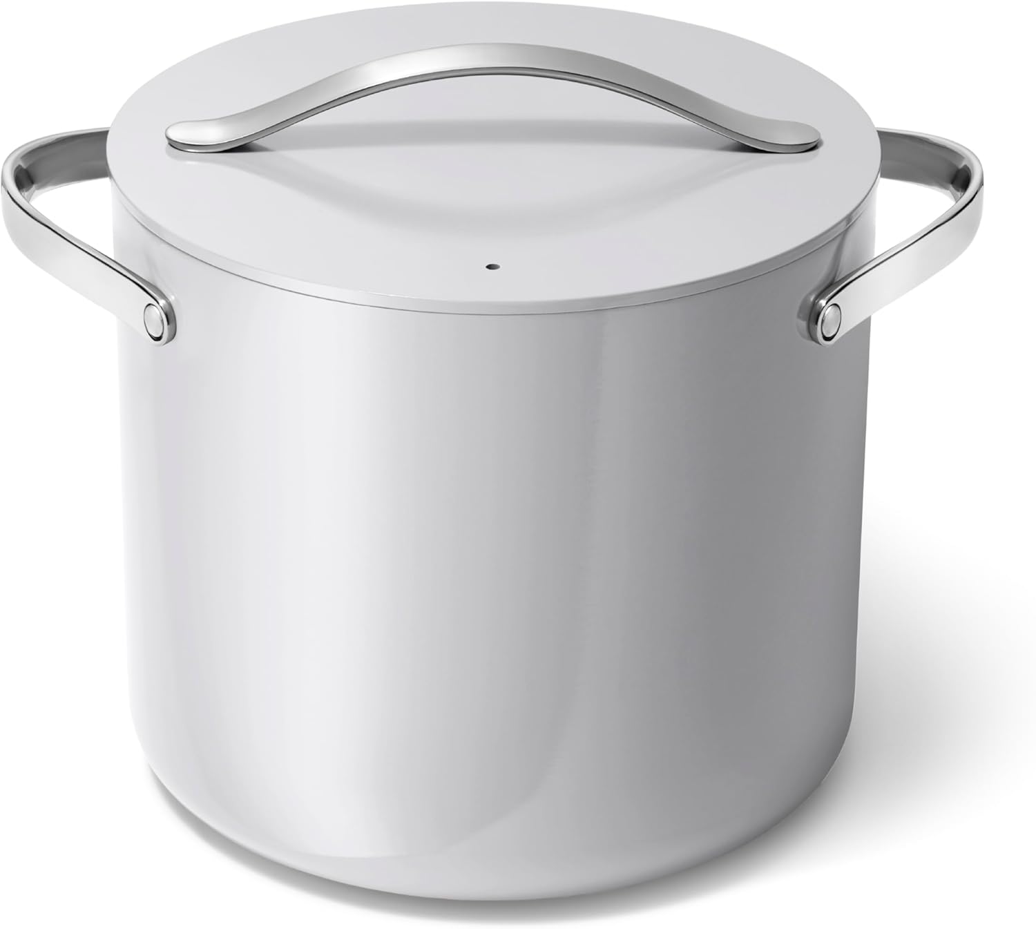 Caraway Stockpot - 12 Qt Ceramic Coated With Lid - Free From Forever Chemicals - Large Pot for Bigger Batches - Gray