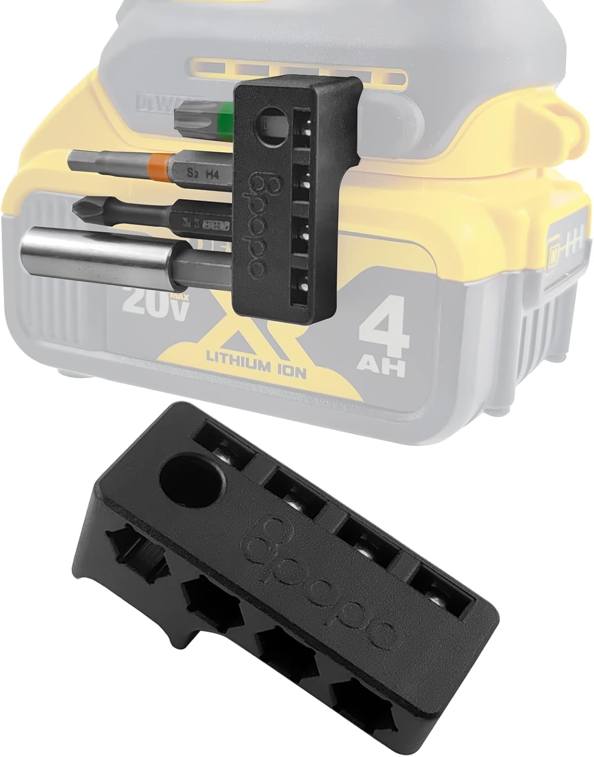 Magnetic 1/4-Inch Hex Bit Holders Fit for Dewalt Wrox Cordless Impacts Screwdrivers,Powerful Magnet Drill Bit Holster Sleeve Organizer, Hex Screw Bit Storage on side of Power Drill,Left Side