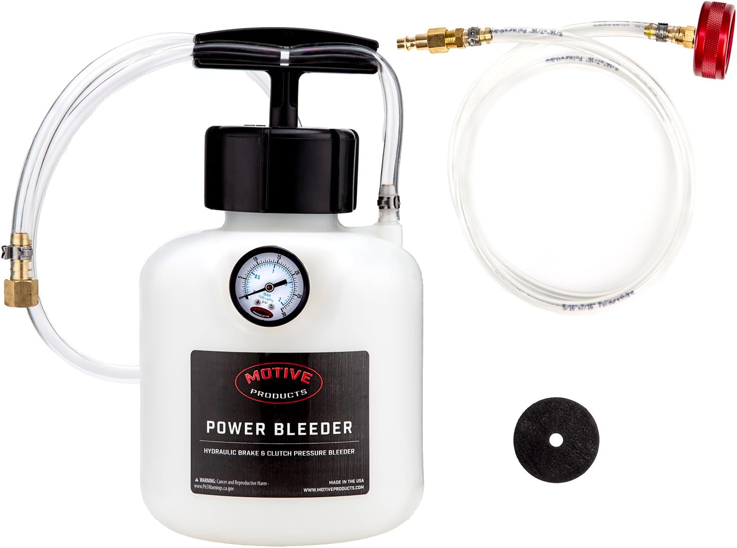 Motive Products 0109 Black Label European Power Bleeder 2-Quart Tank with Hose, Extra Tubing, and Adapter