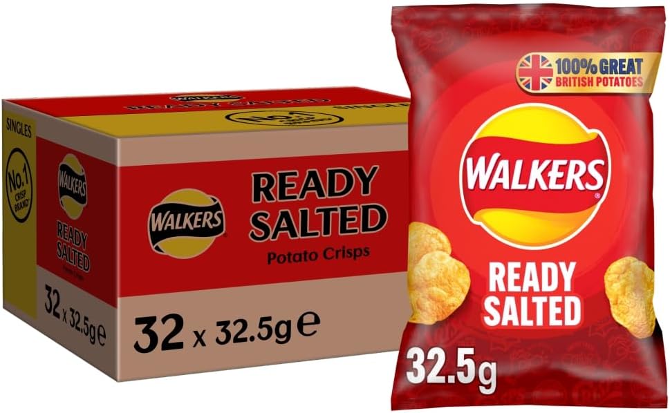 Walkers Ready Salted Crisps 32.5g (Case of 32)