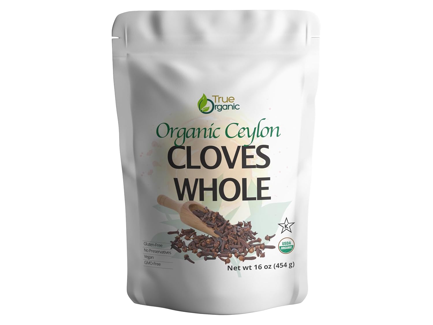 True Organic Ceylon Cloves Whole, 1 lb, Premium Grade, USDA Organic & Kosher Certified, Non-GMO, Fresh Organic Cloves Bulk, Ceylon Premium Quality (16 Ounces)