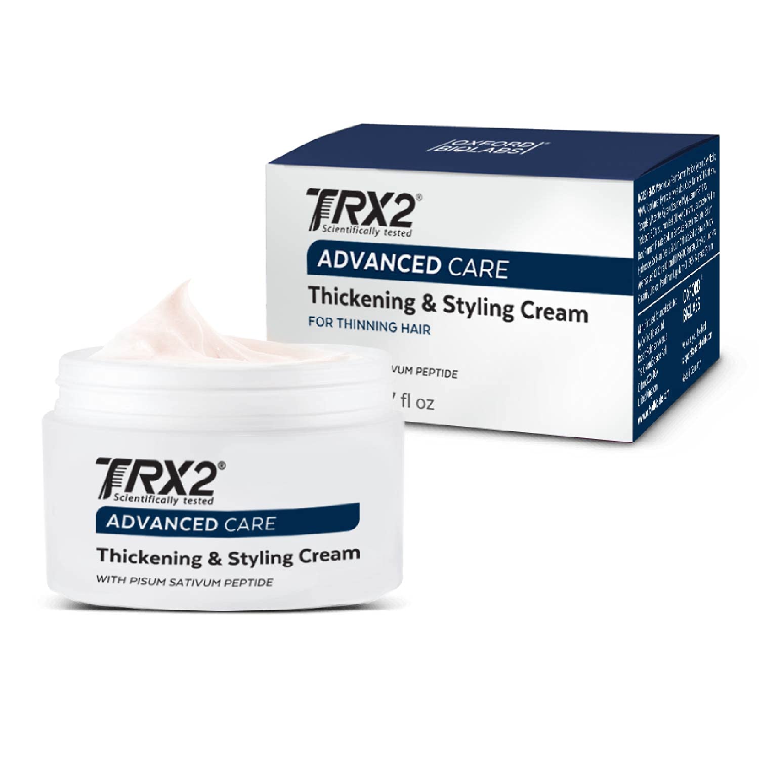 TRX2 Hair Thickening & Styling Cream - Non-sticky & lightweight texture - for all Hair Types - Thicker and more Hydrated - No Dyes [1.7 oz]