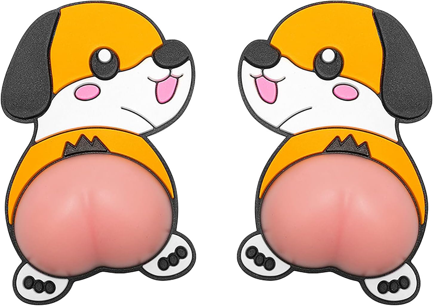 Sbyhbhyds 2 Pcs Cute Car Sticker Cartoon Butt Phone Case Decals, 3D Car Bumper Window Laptop Phone Shell Sticker,Anti-Scratch Door Protector,Soft Silicone Phone Back Funny Body Sticker Decoration