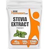 BulkSupplements.com Stevia Extract Powder - Stevia Sweetener, Pure Stevia Powder - Zero Calorie Sweetener, Gluten Free, 40mg per Serving, 500g (1.1 lbs) (Pack of 1)