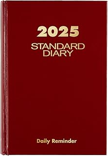 AT-A-GLANCE 2025 Diary, Standard Diary, Daily, 5-3/4" x 8-1/4", Small, 12-Month, Hardcover, Red (SD3891325)