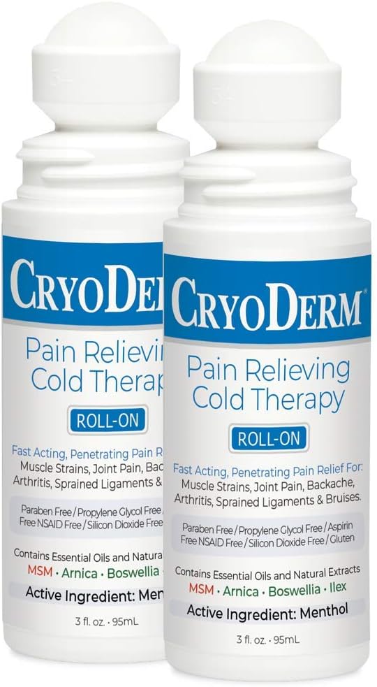 Cryoderm Pain Relieving Roll On 3 oz 2 PACK