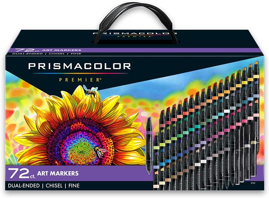 Prismacolor Premier Dual-Ended Art Markers Alcohol Marker Set 72 Count - Assorted Colors Perfect for Adult Coloring Drawing Art Supplies Bible Study Supplies