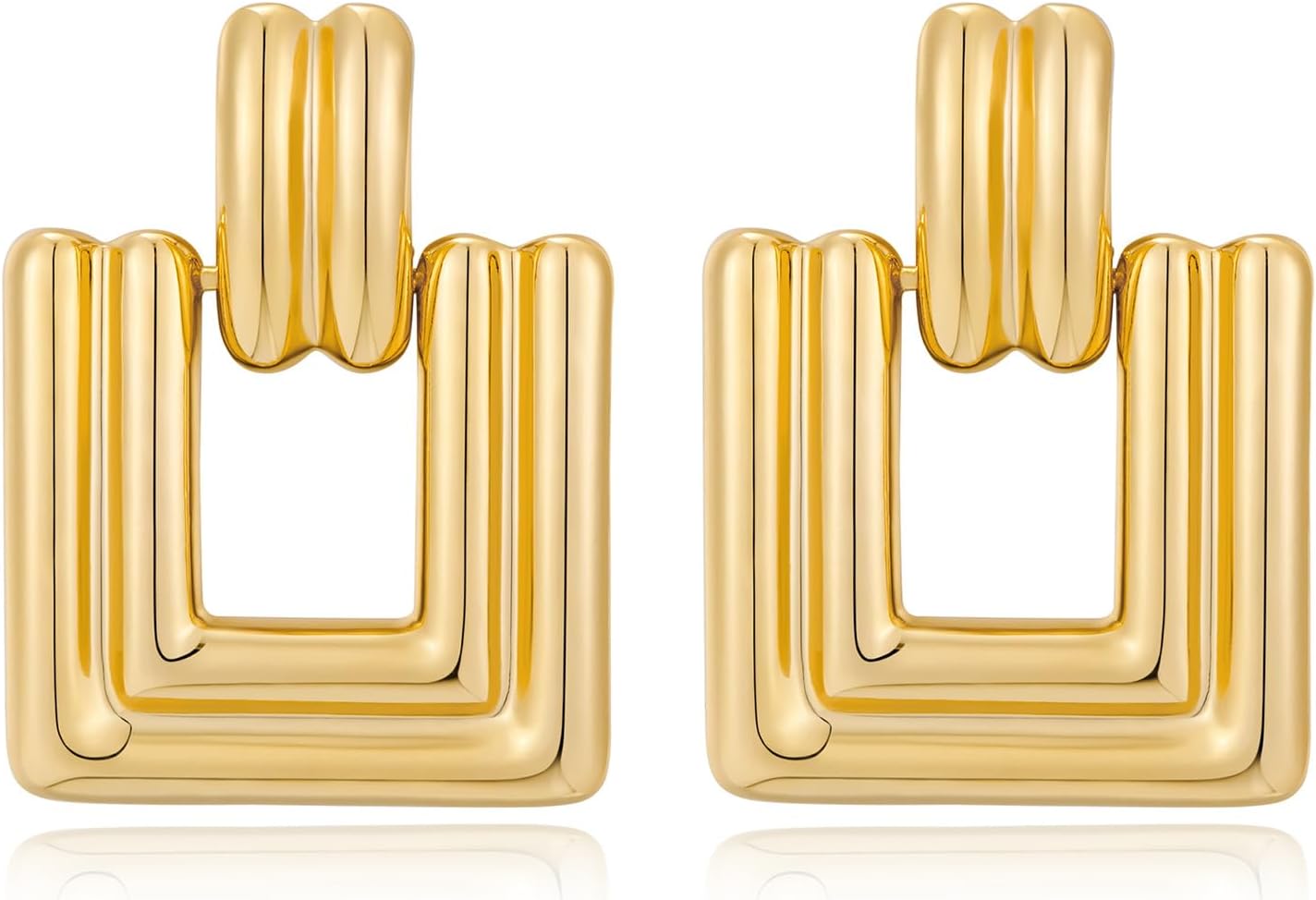 Large Square Circle Drop Dangle Earrings for Women Vintage Statement Geometric Dangle Earrings Stylish Jewelry