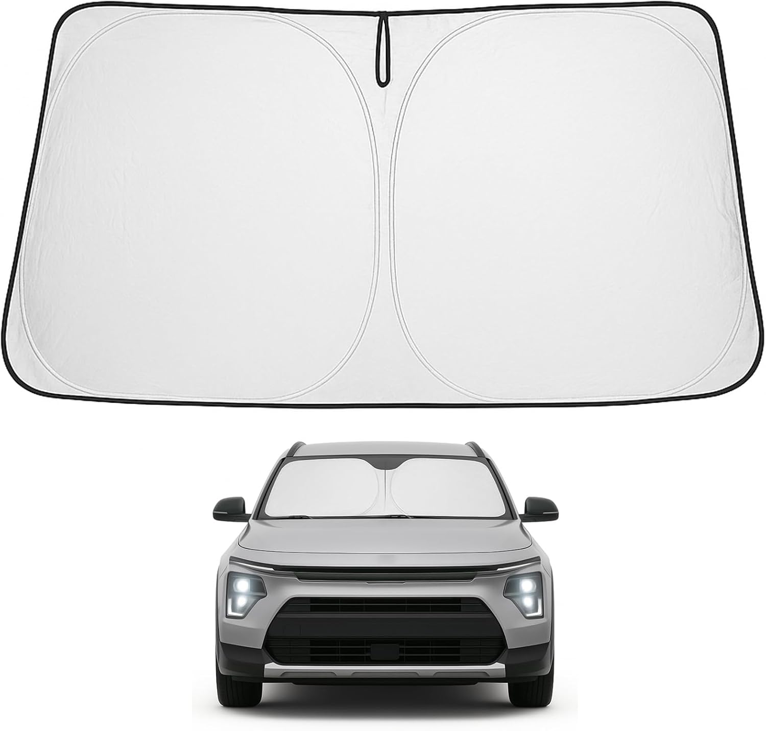 Proadsy 2025 Upgrade Windshield Sun Shade Custom Fit Kia NIRO 2017-2022 4-Layer Foldable Front Sunshade Protector Sun Visor Blocks UV Rays Keep Car Cooler