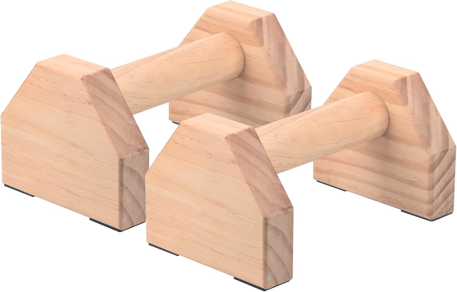 Wooden Parallettes, Solid Pushup Bars Stands Non-slip Rubber Feet Handstand Bars Calisthenics Equipment for Fitness, Gymnastics