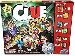 Hasbro Gaming Clue Junior Board Game for Kids Ages 5 and Up, Case of The Broken Toy, Classic Mystery Game for 2-6 Players