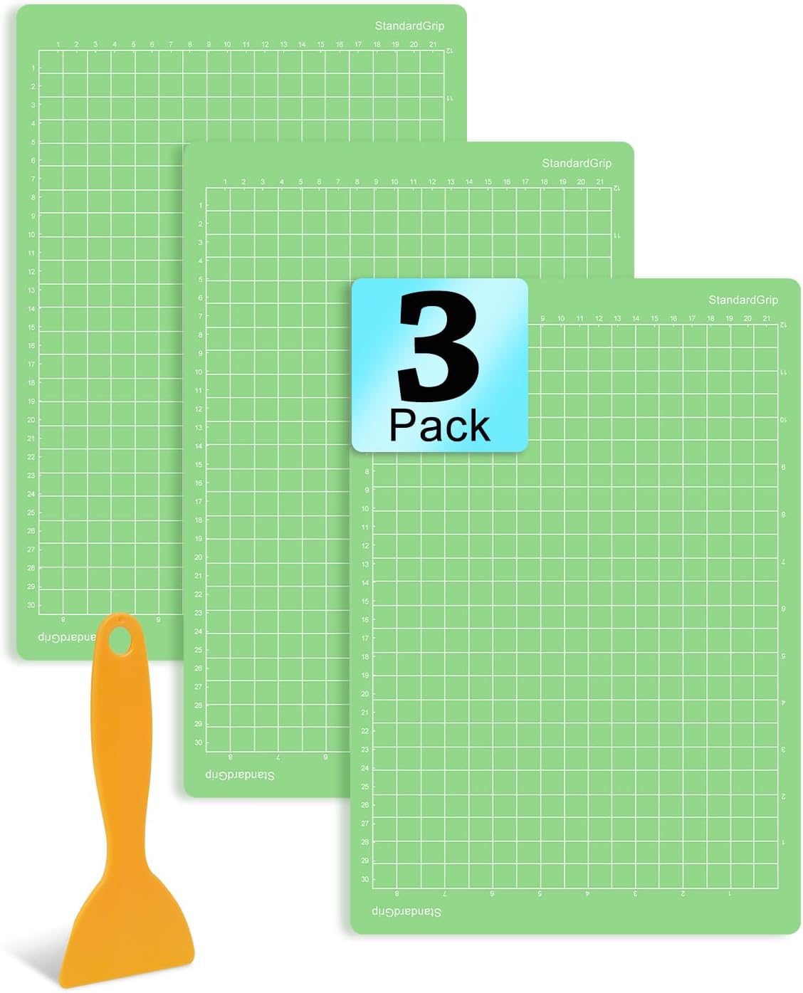 UCEC Cutting Mat Compatible with Joy Xtra, 3 Pack Standard Grip Reusable Cutting Mat, 8.5x12in Adhesive Sticky Non-Slip Durable Cut Mats Replacement Accessories for Sewing Quilting, Craft