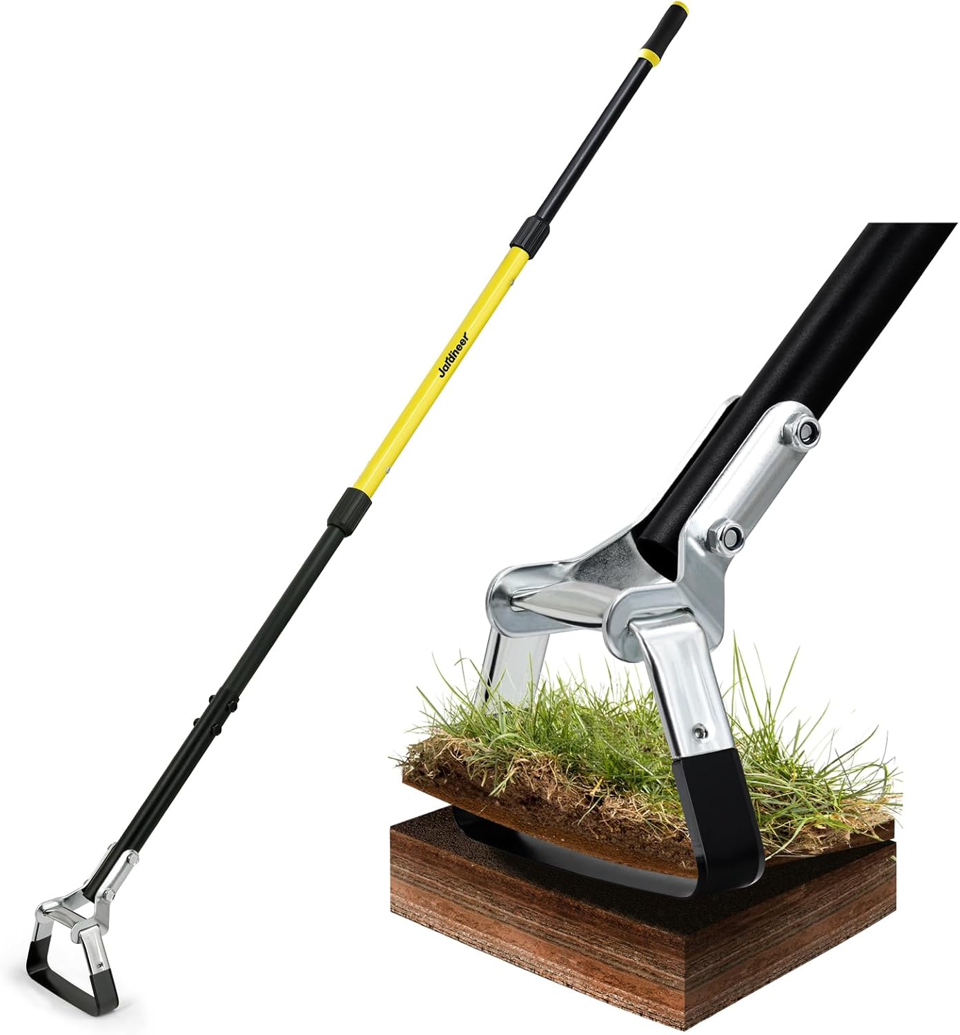 Jardineer Garden Hoe for Weeding Heavy Duty, Stirrup Hula Hoe with Long Handle, Scuffle Action Dutch Hoe for Flower Beds,Yards,Mulch Areas(64 inches)