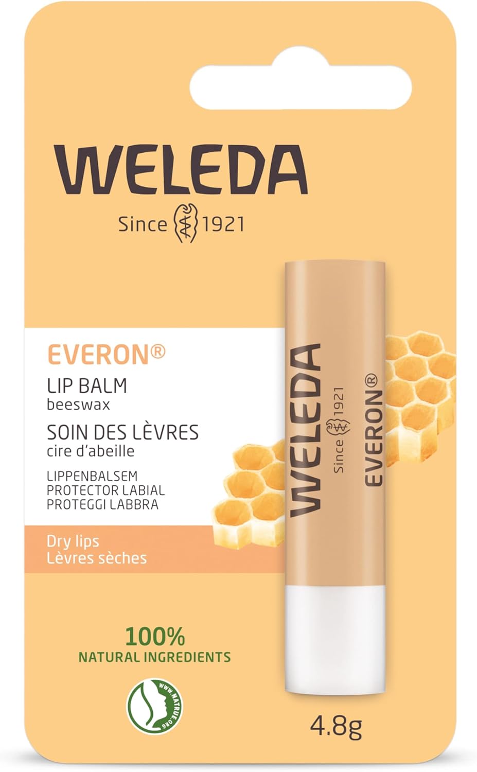 Weleda Everon Lip Balm with Jojoba Oil, Nourishing Lip Treatment, 4.8 g