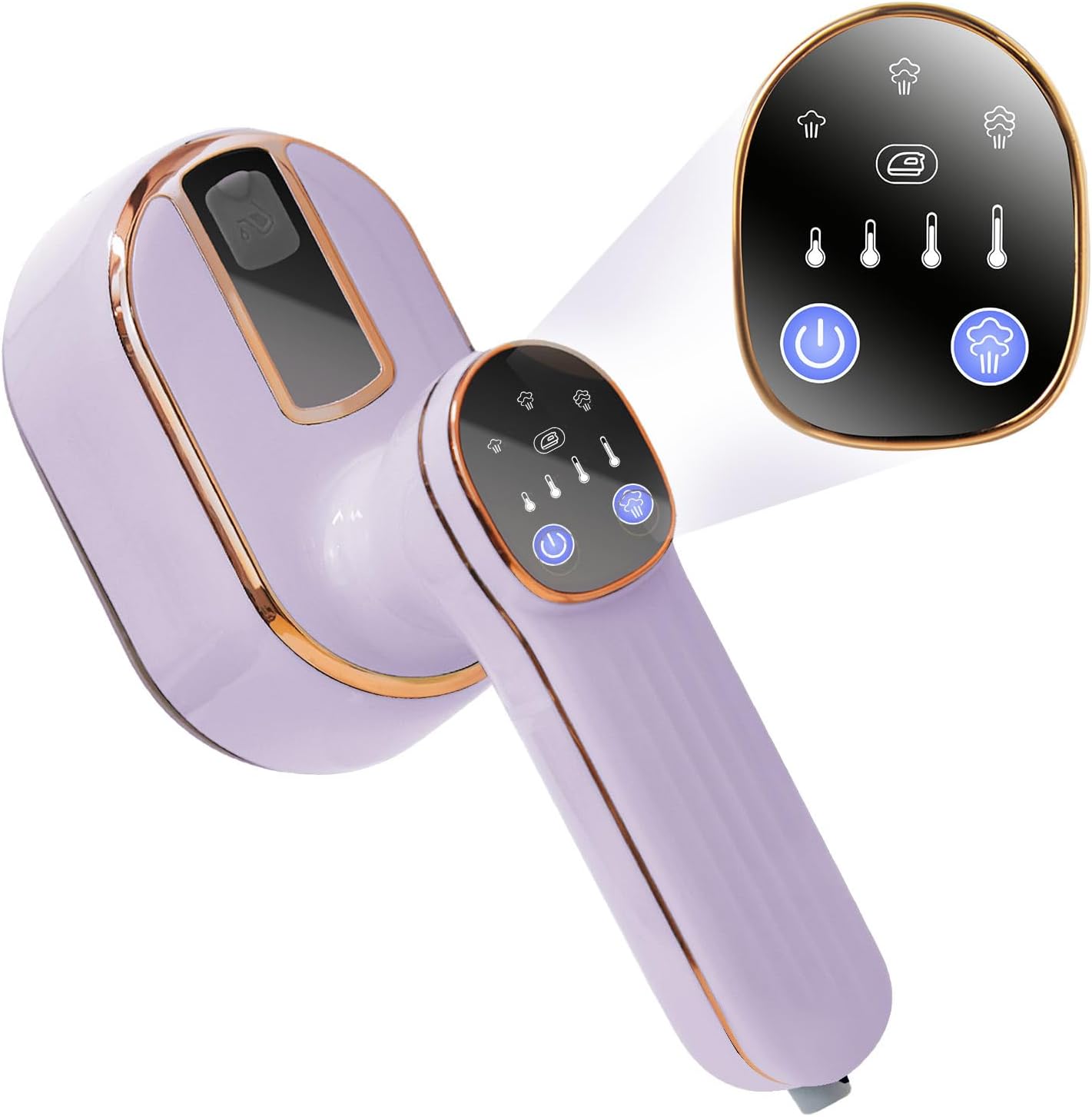 Foldable Travel Steamer For Clothes With Led Screen,Steamer&Iron 2 In 1,Portable Mini Iron Wrinkles Remover,1000w Plancha a Vapor Para Ropa For Home Office College 120v(Light Violet)