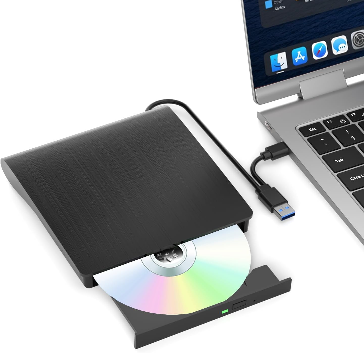 External Blu Ray Drive, Support 50G Disc Read/Write Bluray Drives, Portable 3D Blu Ray Burner with USB 3.0 and Type-C, Blu Ray Reader Suitable for Windows XP/7/8/10/11 MacOS for Laptop, Desktop, Mac