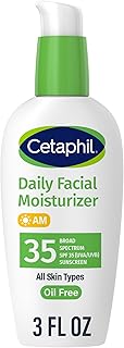 Cetaphil Face Moisturizer, Daily Oil Free Facial Moisturizer with SPF 35, For Dry or Oily Combination Sensitive Skin, Fragrance Free Face Lotion