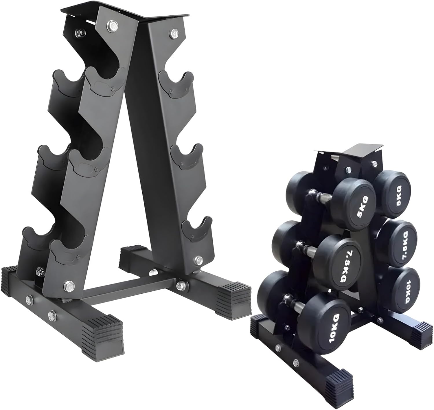 INVERSE SPORTS 5 Tier Dumbbell Rack 350kg Capacity Tree Hex Design Vertical Weight Storage Stand for Home Gym Fitness