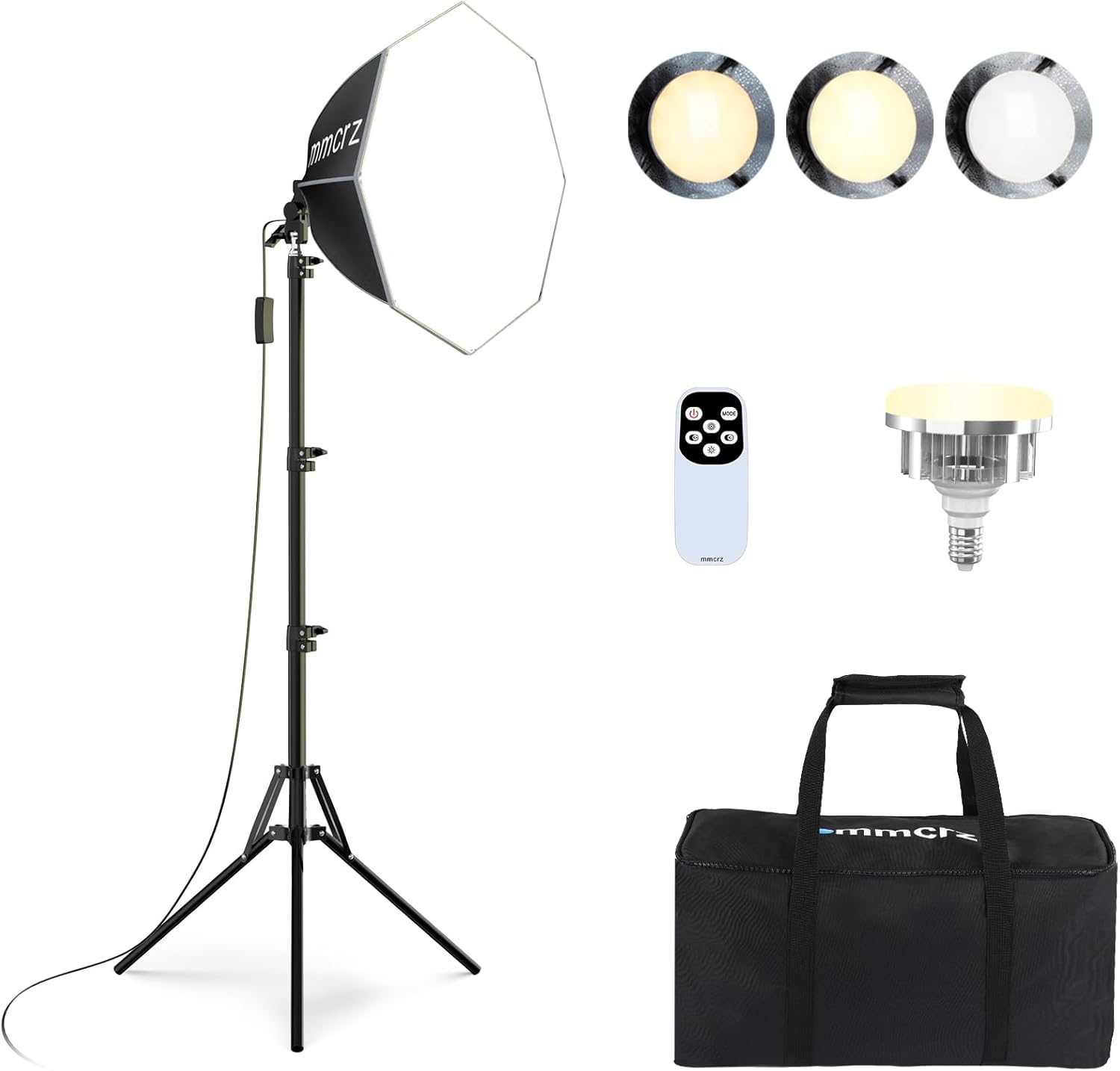 Professional Softbox Lighting Kit, 20'' x 20'' Studio Lights with 85W 2700-6500K E27 LED Bulbs, Continuous Lighting for Photography/Video Recording/Live Streaming