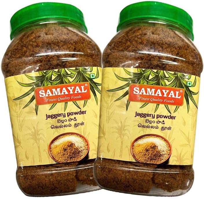 Samayal Jaggery Powder | 1KG | Natural Sweetener | No Preservatives Added | Jaggery Powder |Hand Crushed Gur Powder |Gluten Free |Indian Origin (Pack of 2)