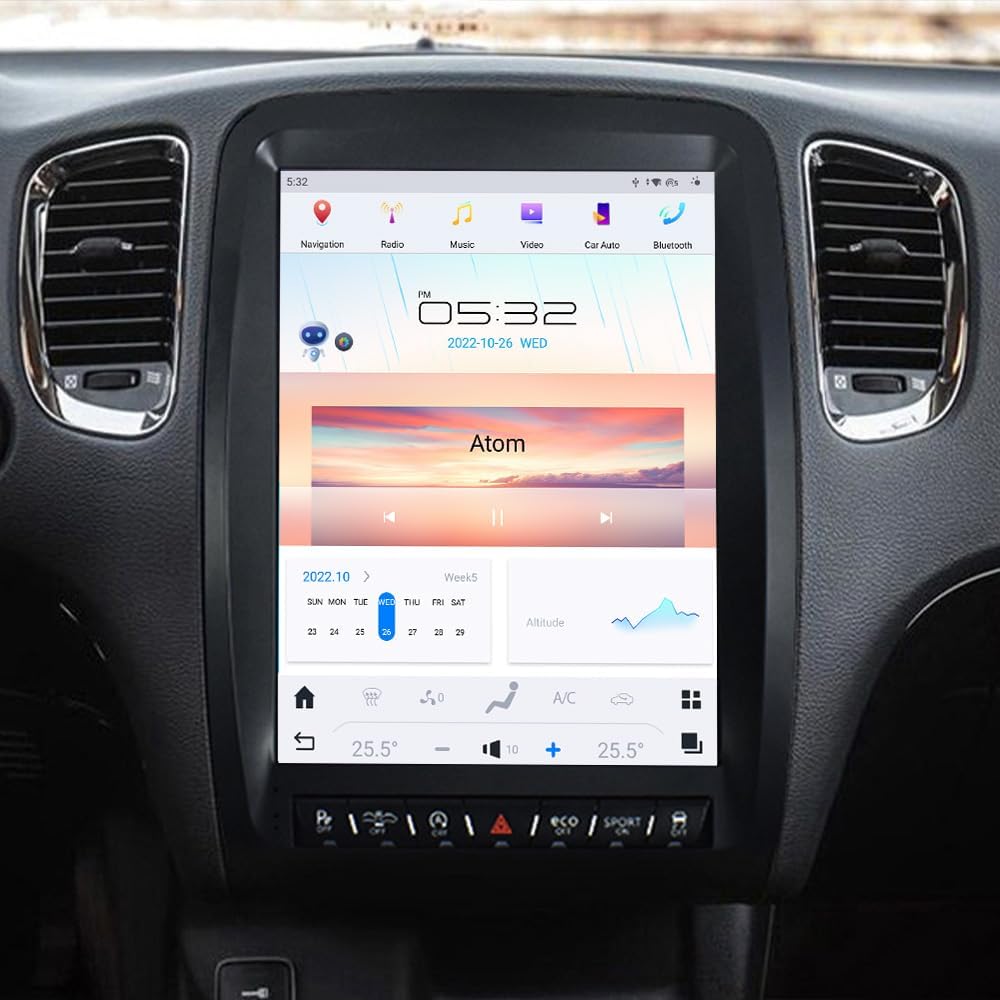 Android Touch Screen Head Unit Replacement for 2014-2021 Dodge Durango Full Touch Screen Radio with Wireless carplay and Android auto GPS Navigation Head Unit