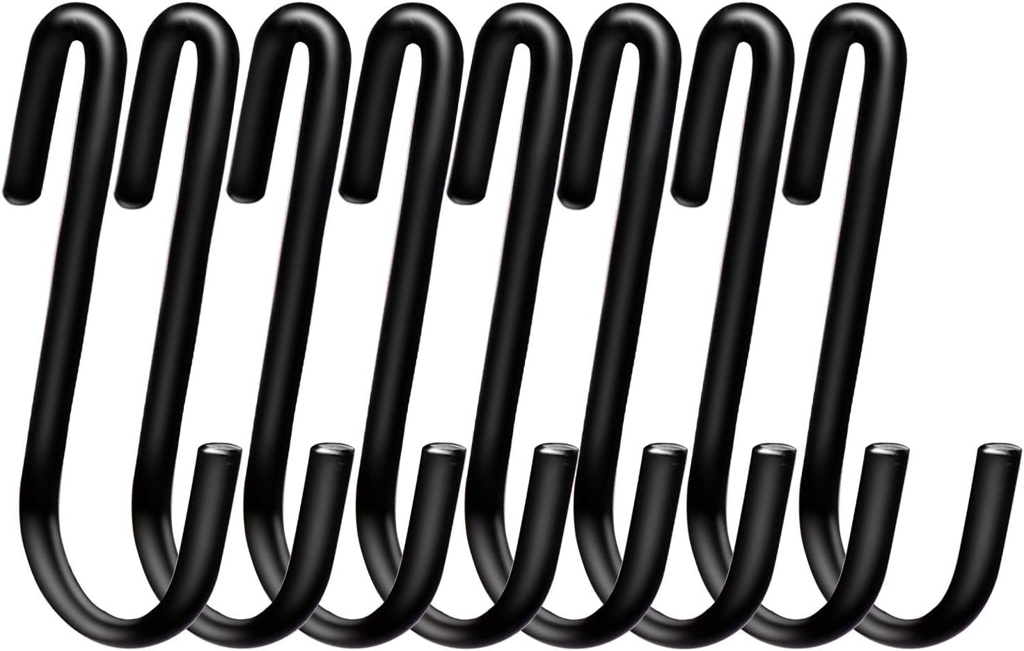 30 Pack Heavy Duty S Hooks for Hanging, Black S Shaped Hooks Hanging Hangers Pan Holder Pot Wire Shelf Rack Hooks for Kitchenware Spoons Pans Pots Utensils Clothes Jeans Bags Towels Plants