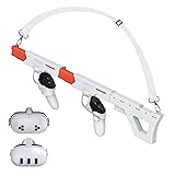 VR Gun Stock for Meta Quest 3S/Quest 3, Magnetic 2-in-1 VR Accessories for Oculus Quest 3, Rifle/Pistol Controller Grips with Shoulder Straps for Enhance Control Feel, Realistic FPS Gaming Experience