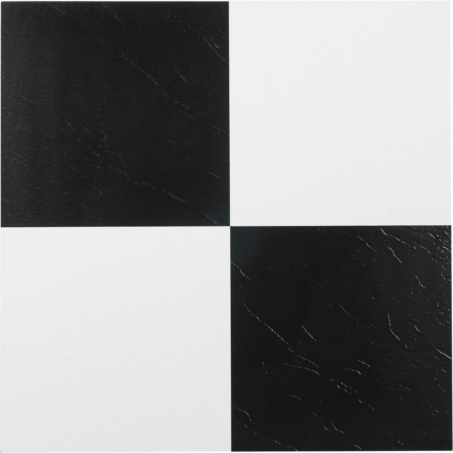 Sterling Self Adhesive 12-Inch Vinyl Floor Tiles, 20 Tiles - 12" x 12", Black and White Pattern - Peel & Stick, DIY Flooring for Kitchen, Dining Room, Bedrooms & Bathrooms by Achim Home Decor