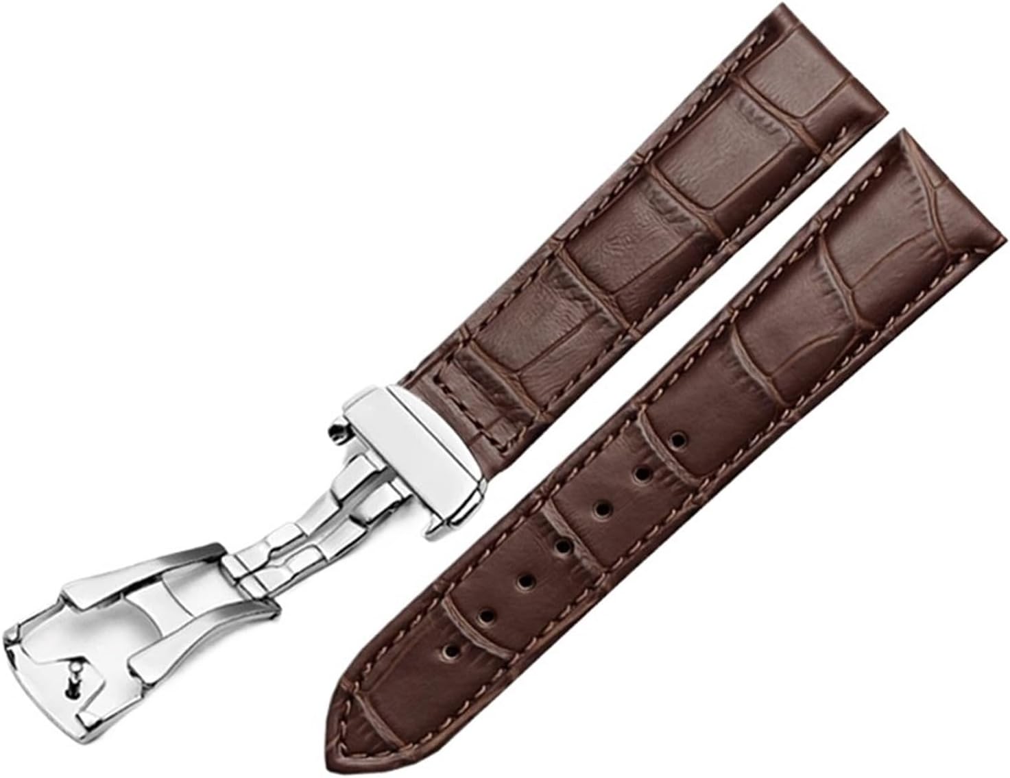 VDFNGFD Compatible With Rado Dia Master Coupole Series R22861165 R14129116 Watch Strap Men Women Bracelet 19(Brown-silver,21mm)
