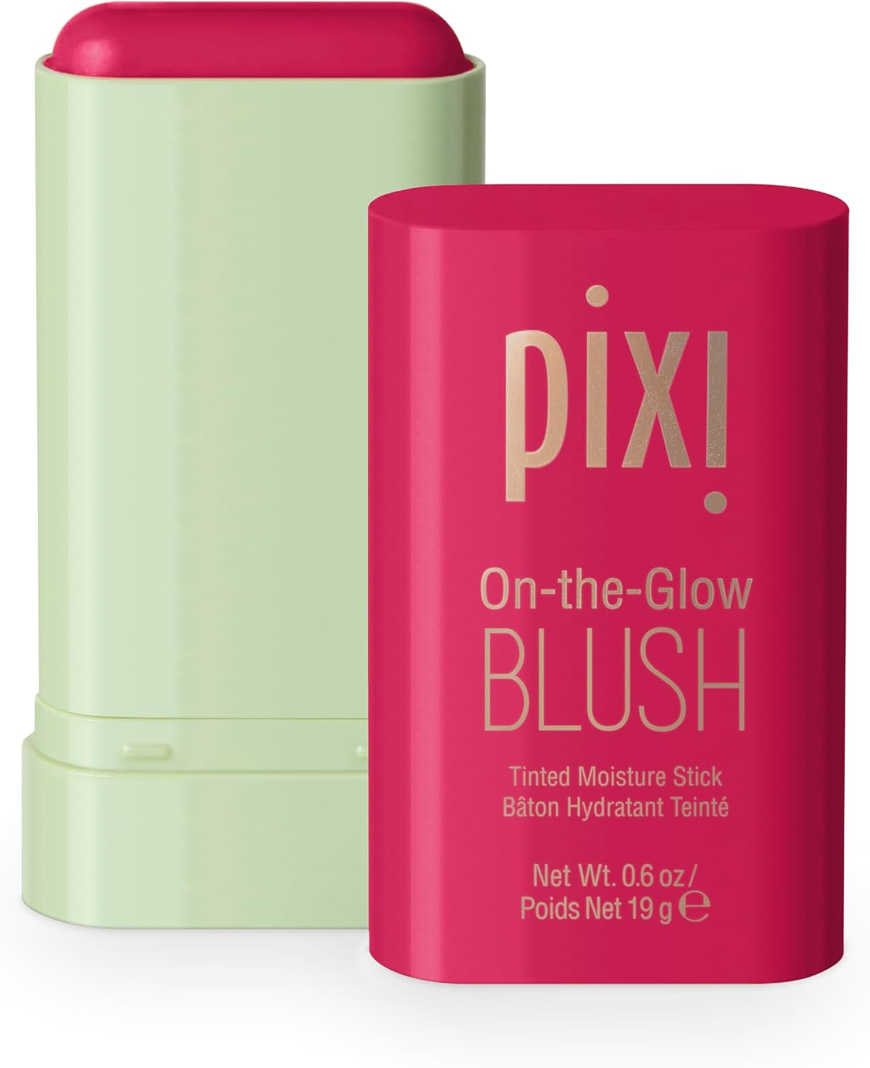 Pixi On-the-Glow Blush - Ruby, Hydrating Tinted Moisture Blush Stick with Ginseng, Aloe Vera & Fruit Extracts, For Cheeks & Lips, 19g / 0.6oz, Paraben-Free