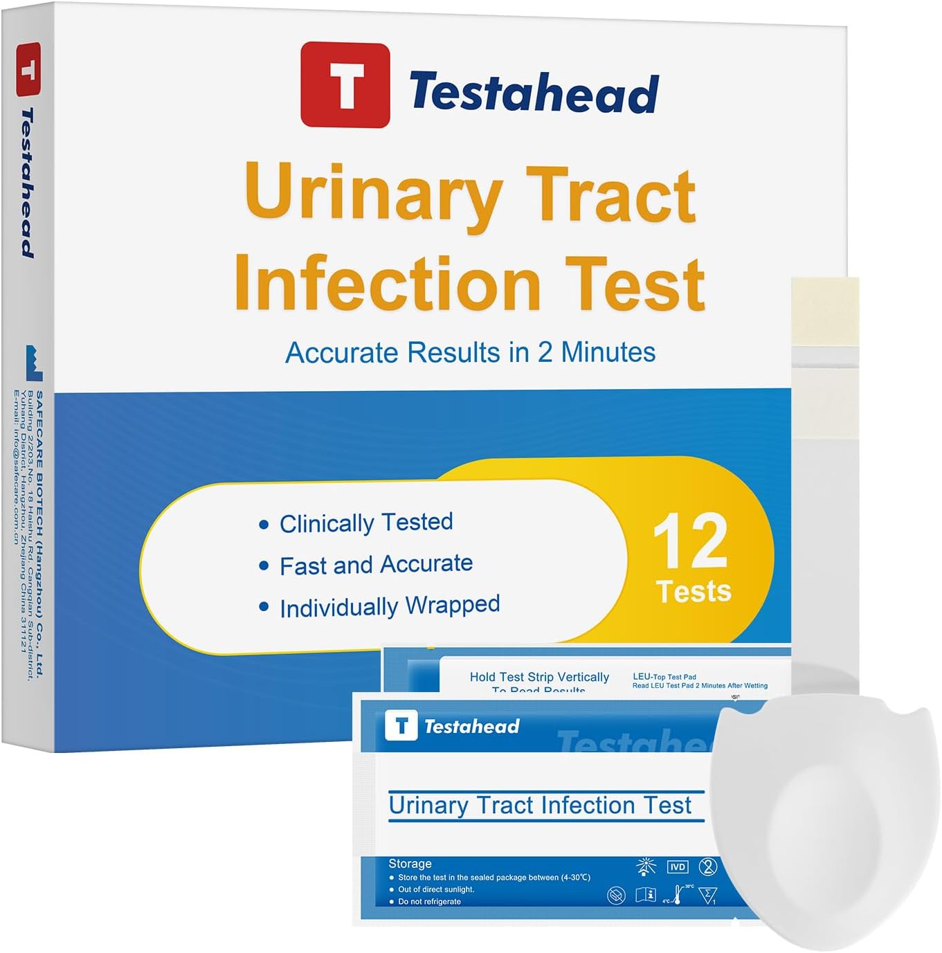 UTI Test Strips (12 Pack) | Detect Leukocytes, Nitrites & Blood in Urine | 99% Accurate Results in 2 Min | Discreet & Easy Home Use