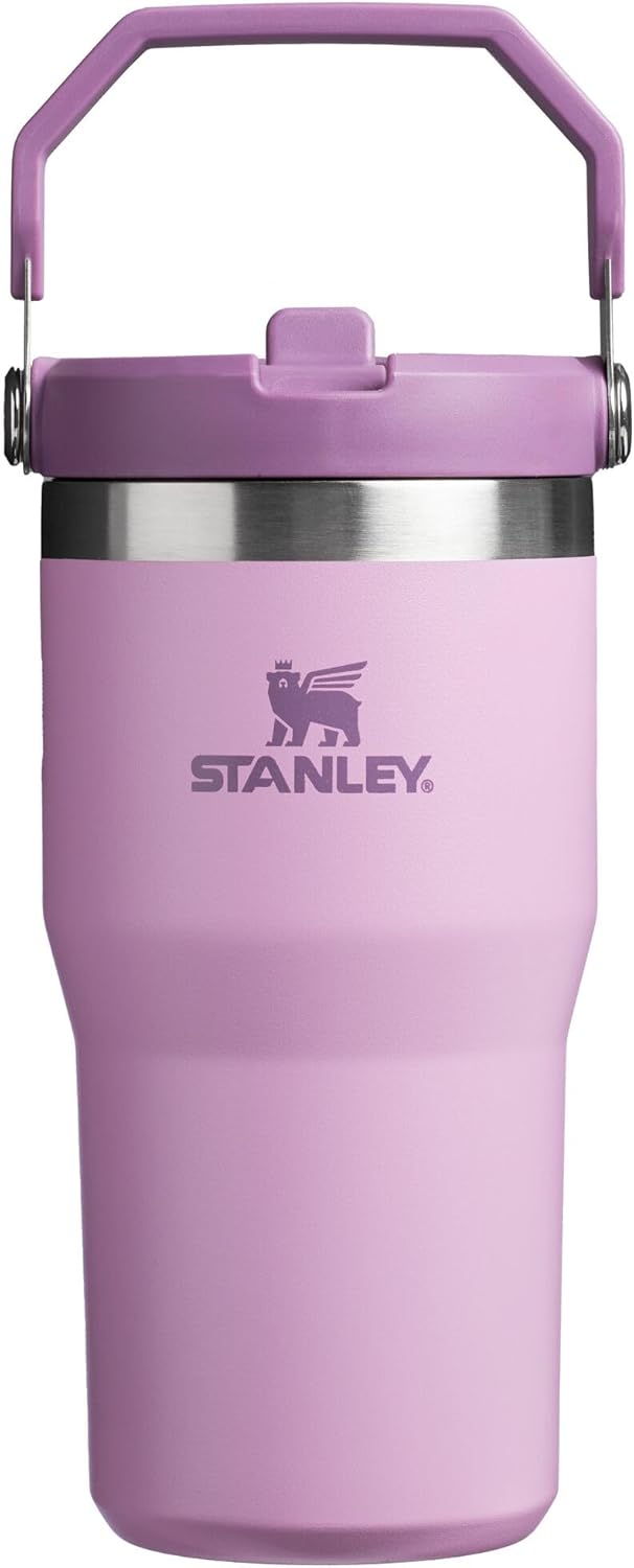 STANLEY IceFlow Stainless Steel Tumbler - Vacuum Insulated Water Bottle for Home, Office or Car Reusable Cup with Straw Leak Resistant Flip Cold for 12 Hours or Iced for 2 Days, Lilac, 20OZ