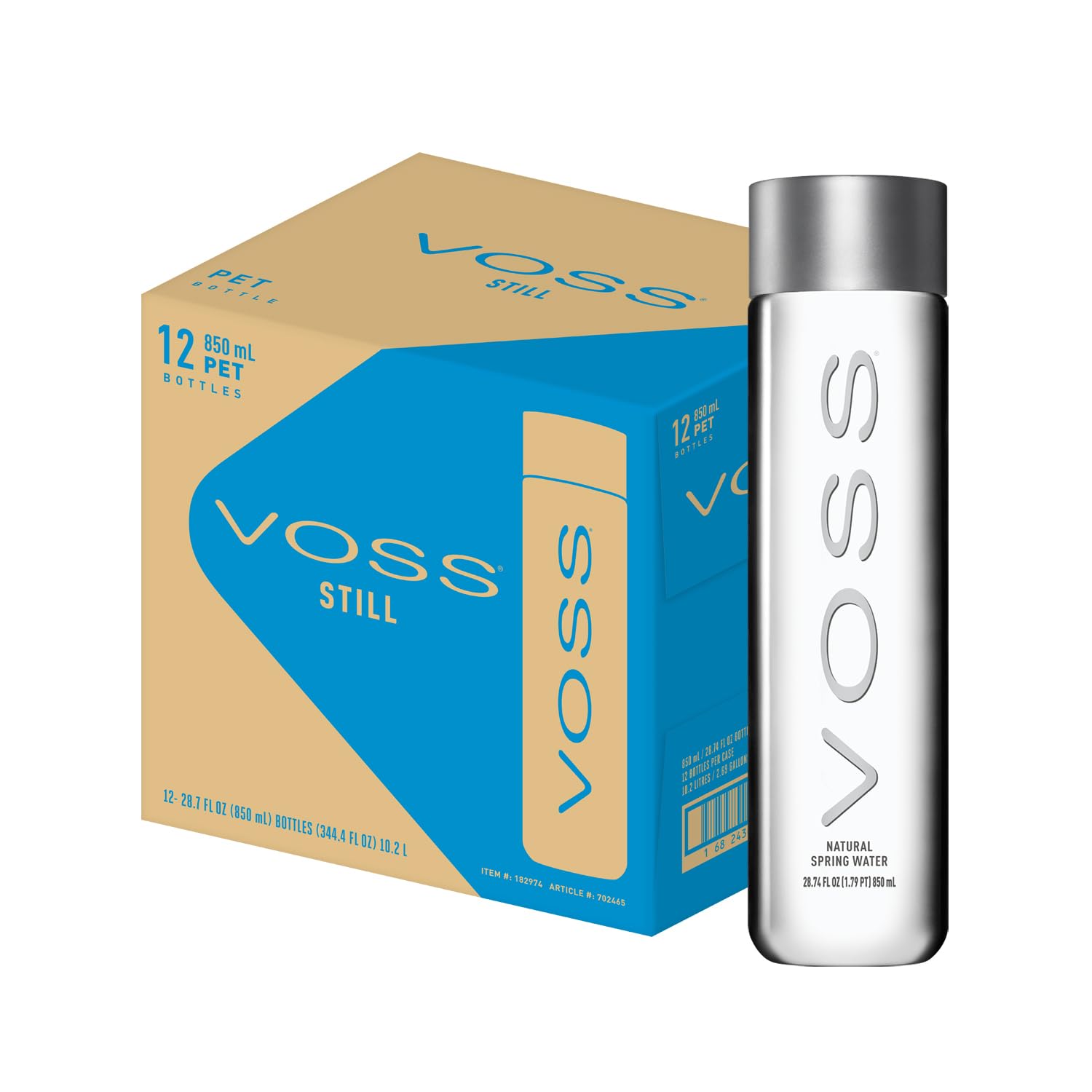 VOSS Premium Still Bottled Natural Water - BPA-Free - High Grade PET - Recyclable Plastic Bottles - Pure Drinking Water with Unique & Iconic Bottle Design - 12 Pack