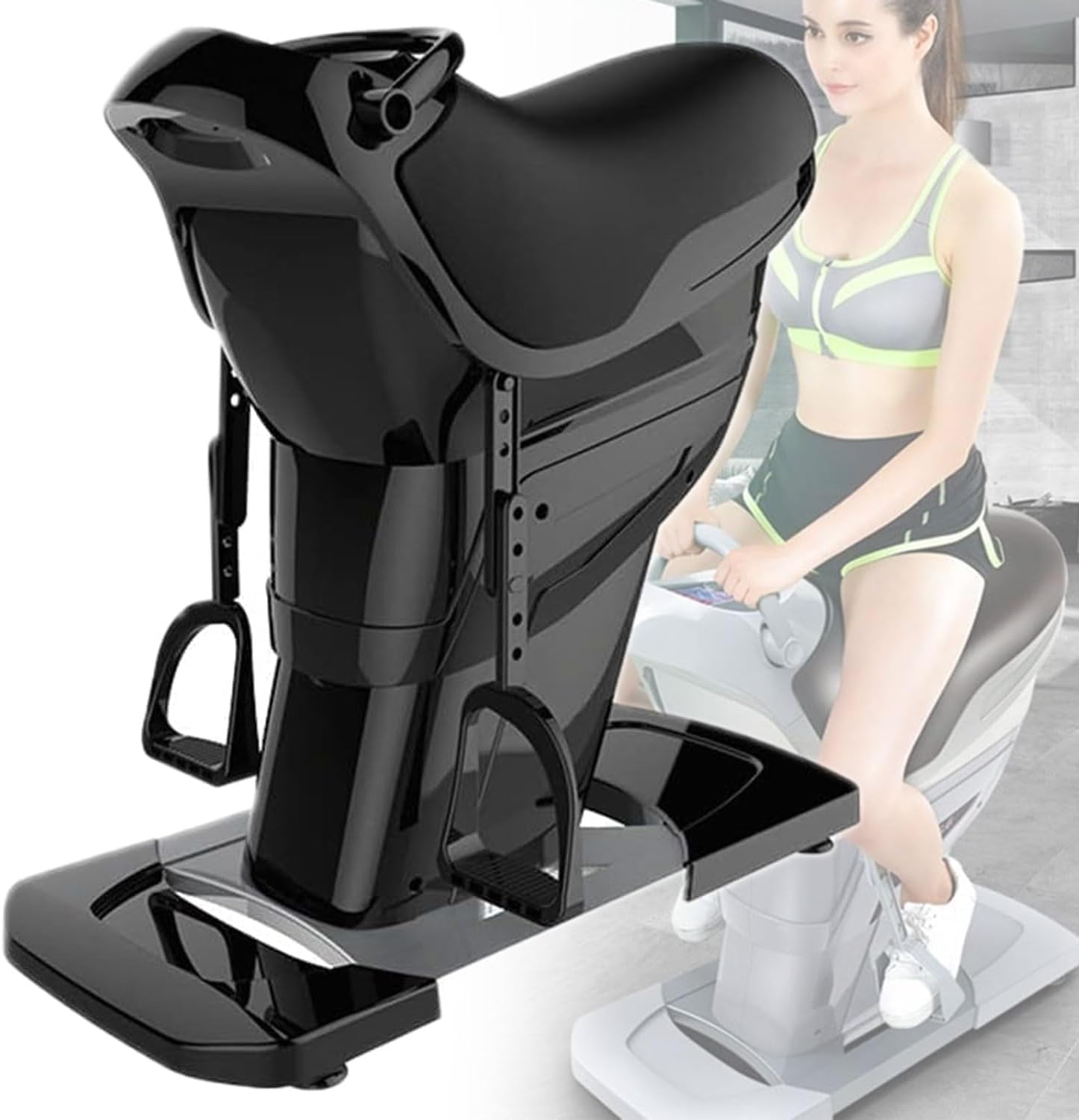 PHOLK Indoor Horse Riding Machine, Electric 3D Simulation Horse Riding Fitness Machine, 20 Speeds, One-touch LCD Display, Aerobic Fitness Equipment for Waist, Legs, Hips