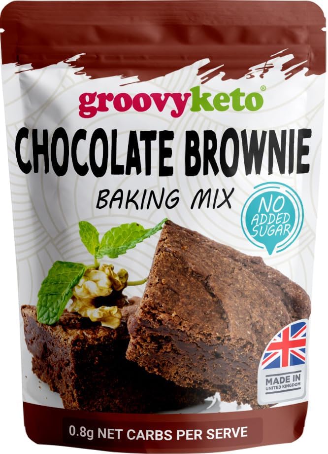 Groovy Keto Chocolate Brownie Mix | Low Carb | Keto Friendly | Sugar Free | Only 0.8g Net Carbs Per Brownie | Keto Baking Mix, Diabetic Friendly - 240g Pouch