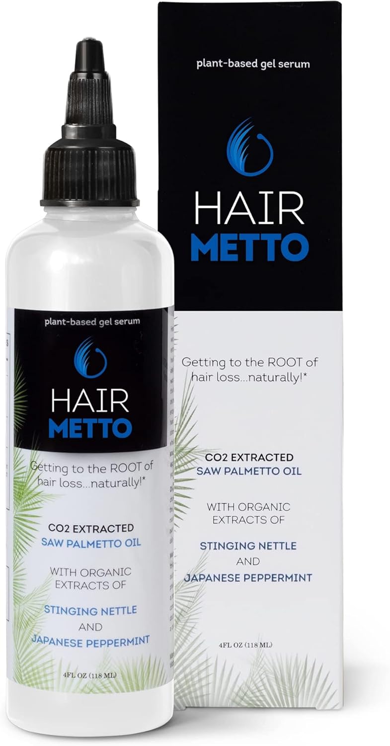 HAIRMETTO® Saw Palmetto Extract Serum for Hair Loss, Hair Growth Serum with Stinging Nettle, Rosemary Oils and Peppermint Scent, Hair Treatment for Men and Women - 4oz (118ml)