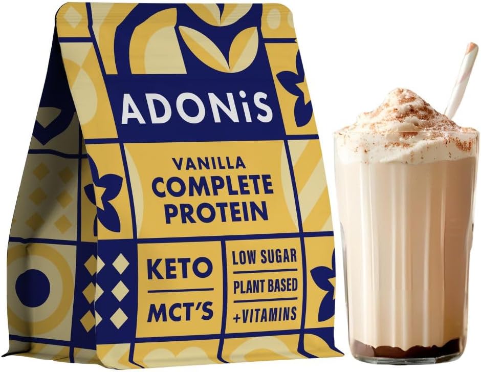 ADONiS Keto Protein Shake – Smooth Vanilla Flavor | Low-Carb, Protein Powder for Muscle Building & Recovery | Perfect for Keto Diet & Fitness