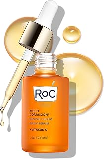 RoC Multi Correxion Revive + Glow 10% Active Vitamin C Serum for Face, Daily Anti-Aging Wrinkle and Skin Tone Skin Care Treatment, Brightening Serum, 1 Fluid Ounce