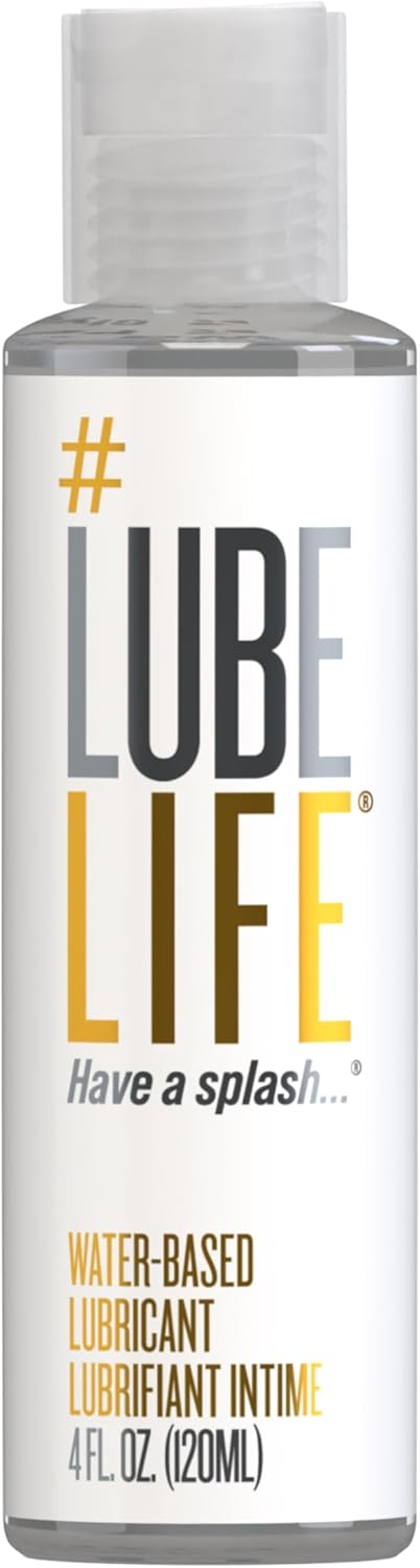 LubeLife Water-Based Lube – Personal Lubricant for Men, Women & Couples, Travel Size, Non-Staining, Easy Clean-Up, Toy-Safe, 4 Fl Oz