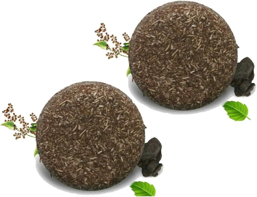Nihexo Organic Grey Reverse Shampoo Bar, Hair Darkening Shampoo Bar, Repair Dry Damaged Hair Anti Hair Loss, Essence Hair Darkening Shampoo Soap for Repair Hair, Volumizing & Moisturizing (2Pcs)