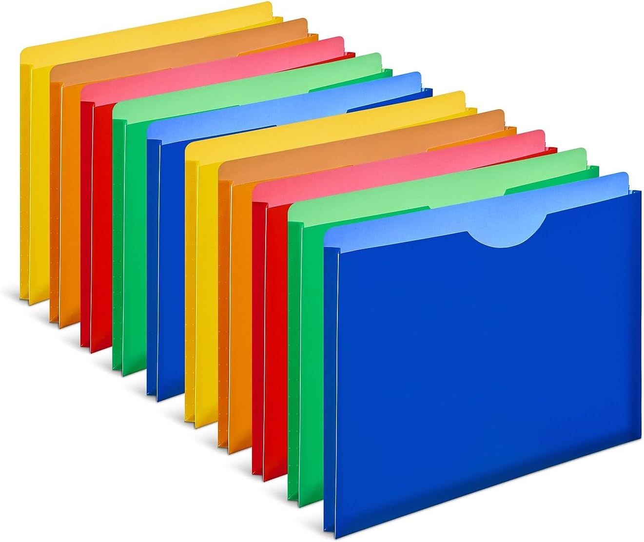 Staples 903616 Poly File Jackets 1-Inch Expansion Letter Size Assorted Colors 10/Pk