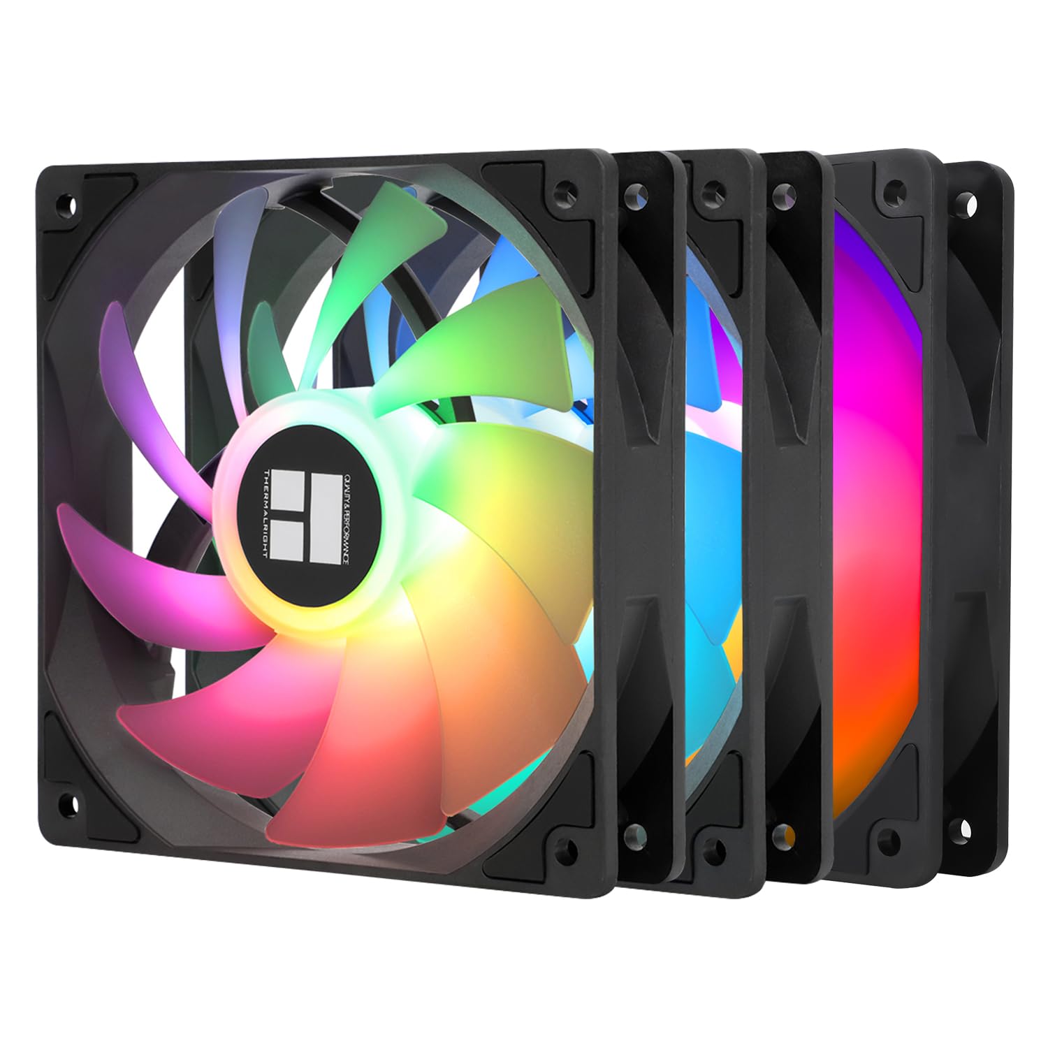 Thermalright TL-C12C-S X3 CPU Fan,120mm 4pin PWM Silent Computer Case Cooler Fan, with S-FDB Bearing Included, up to 1500RPM PC Cooling,ARGB（3 Quantities）