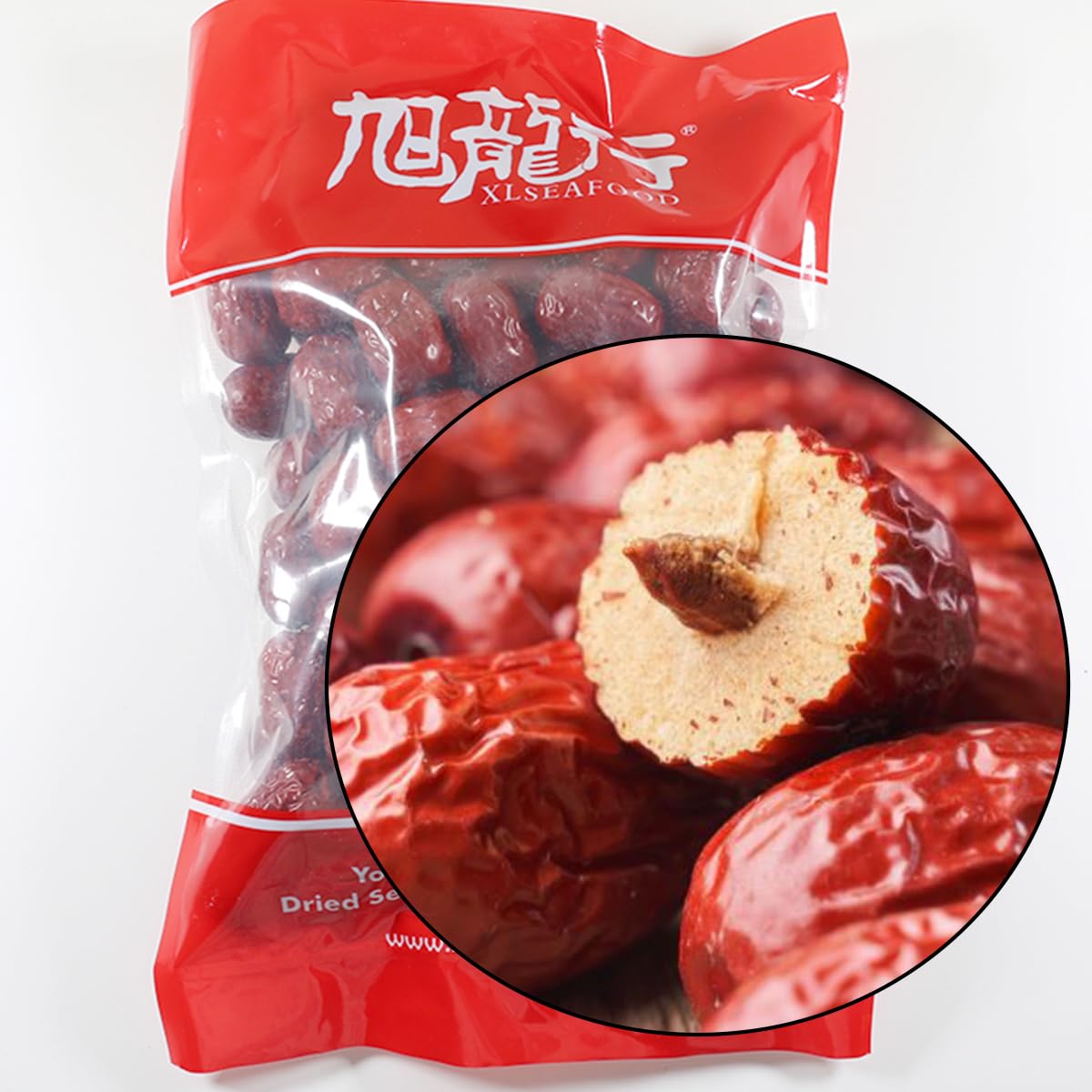 Xlseafood Organic sulfur-free Dried Chinese Large Jujube 旭龙行特级有机大红枣 无硫无添加 (0.5)